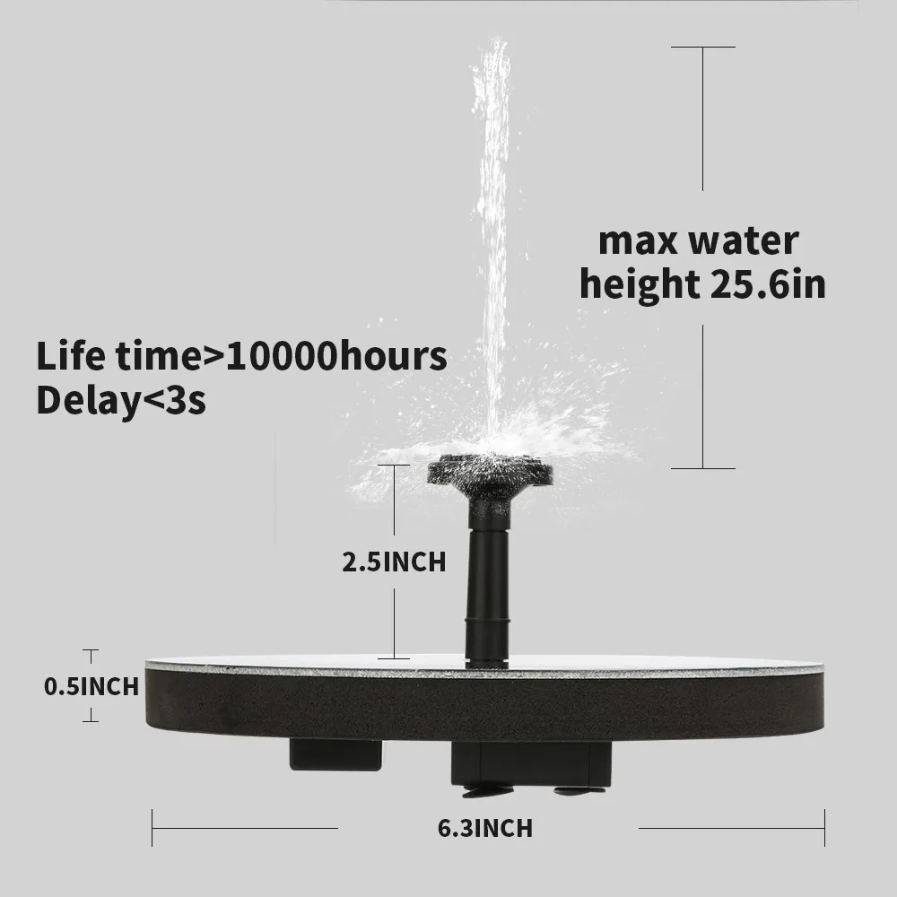 Solar Pump 1W Free Standing Floating Bird Bath Water Pumps for Garden Round Fountain Decor | Инструменты