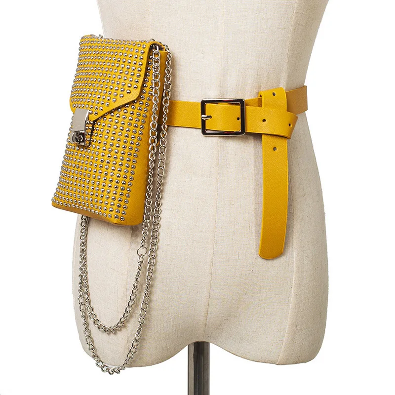 Женская поясная сумка в стиле панк забавная дизайнерская сумочка на бедро с