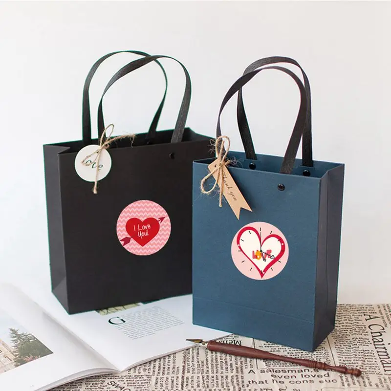 

s Valentine's Day Sticker 1 Inch Sealing Sticker Gift Decoration Sticker Label Roll Round Sticker Label...
