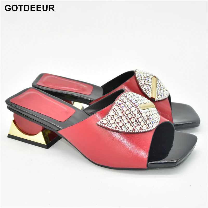 

Новое поступление, женские классические туфли на высоком каблуке, свадебные туфли для женщин, свадебные туфли Стразы без застежек, элегантные нигерийские вечерние туфли-лодочки