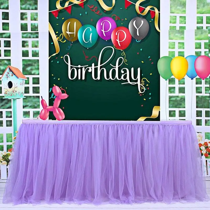 

Table Skirts Tablecloth Props Tulle Props Dinning Party Wedding Wedding Decor Party Shower Birthday Gauze DIY Home Desk