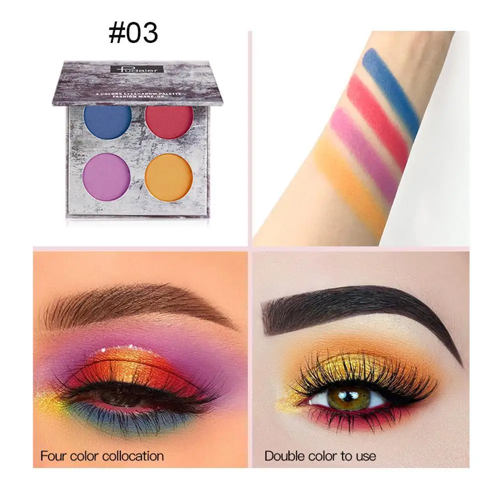 Новинка 4 цвета блестящая Мерцающая палитра теней для век стойкий