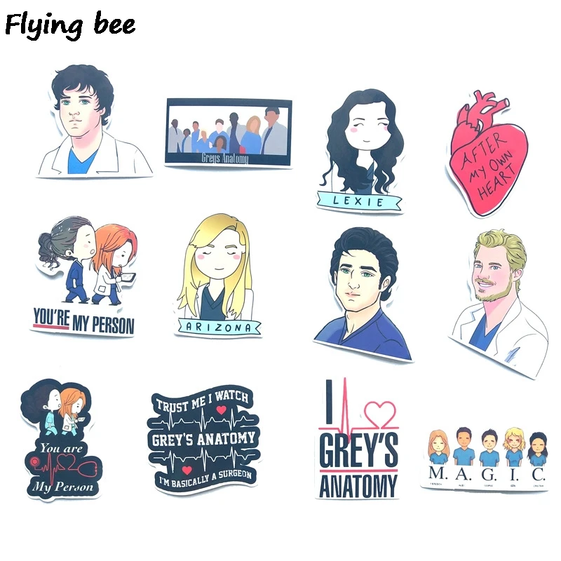 Flyingbee 50 шт. серая анатомическая наклейка аниме-наклейки для DIY багажа ноутбука скейтборд Автомобиль Мотоцикл велосипед стикер s X0523