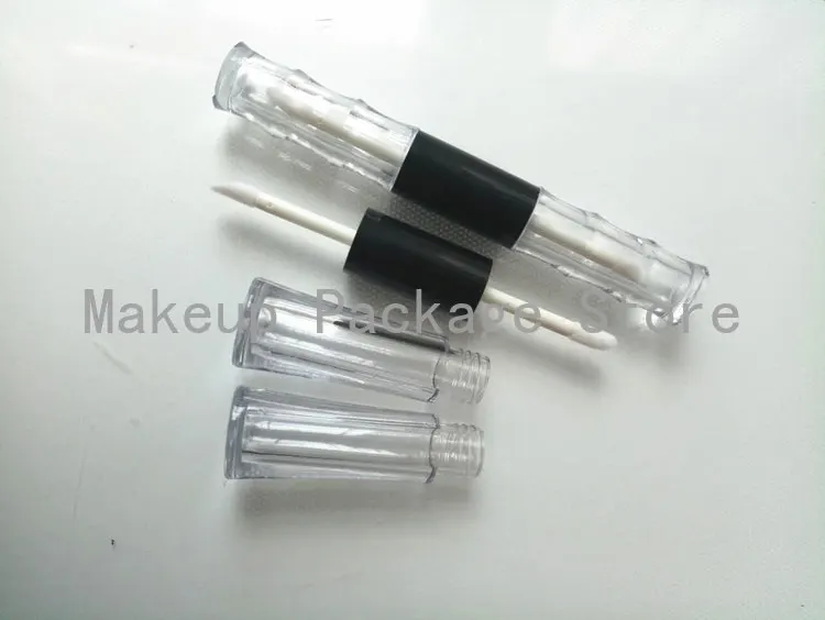 40 шт./партия 4 мл ABS пустая двойная головка трубки для блеска губ двухсторонняя