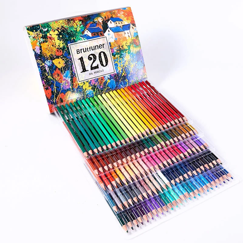 

ASWJ 120 PCS Color Professional Oil Color Pencils Wood Soft Watercolor Pencil For School Draw Sketch Art Supplies Kids Gifts