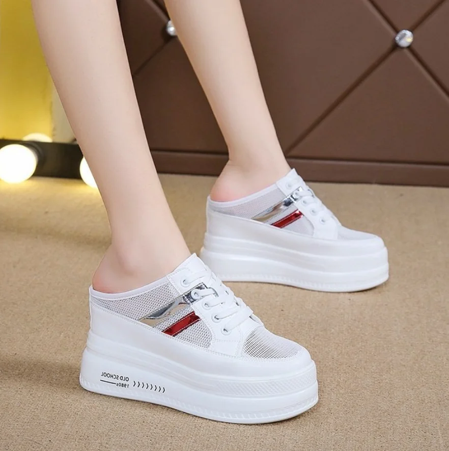 Brand Design Women Platform Slipper Fashion Sandals Shoes Round Toe Slip On Mules Heel Casual Slides Ladies Sandali Chaussure