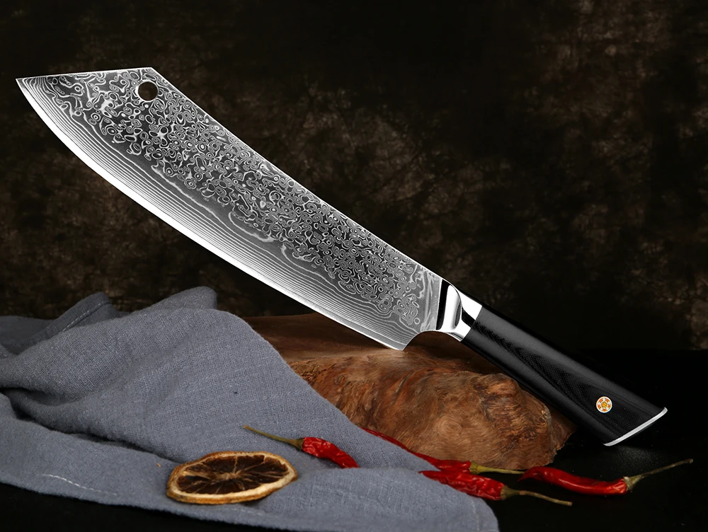 

XITUO Professional Kitchen Chef Knife High Quality Sharp 67 Layers Japanese Damascus Steel Meat Cleaver G10 Handle Cooking Tool