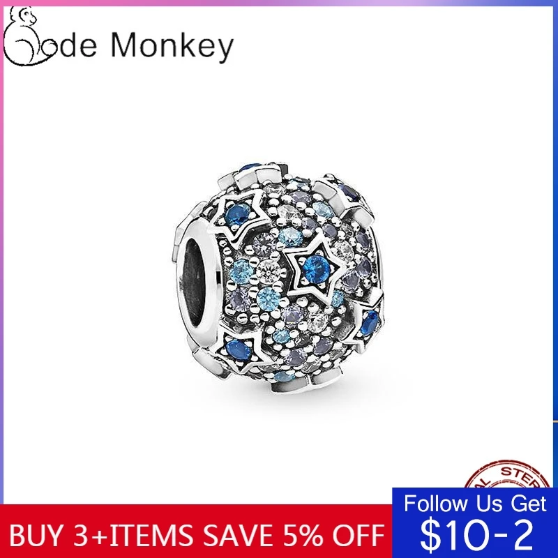 CodeMonkey прозрачными камнями голубого цвета со звездами рельеф подходят