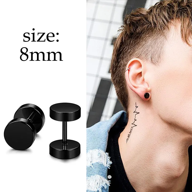 Style 4 1 пара, панк, черные, несколько стилей, нержавеющая/титановая сталь, серьги-гвоздики для мужчин и женщин, готический, уличный стиль, хип-хоп, серьги, ювелирные изделия - Metal Color: Style 4