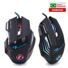 Ergonomic Wired Gaming Mouse 7 Button LED 5500 DPI USB Computer Mouse Gamer Mice X7 Silent Mause With Backlight For PC Laptop