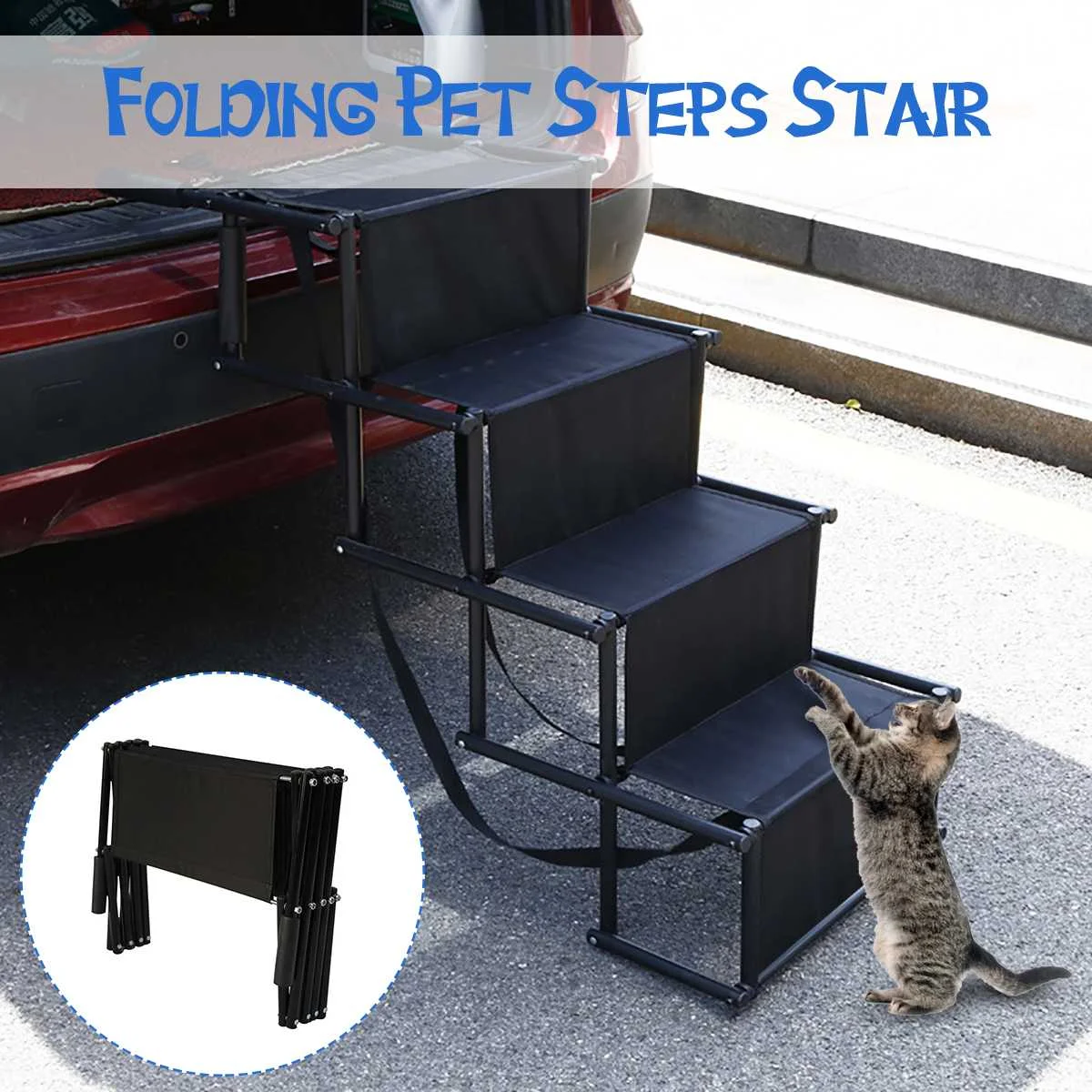 

Портативный для домашних животных собак Лестницы складная лестница рампы для автомобиля лестница для животных собаки щенка складывание ав...