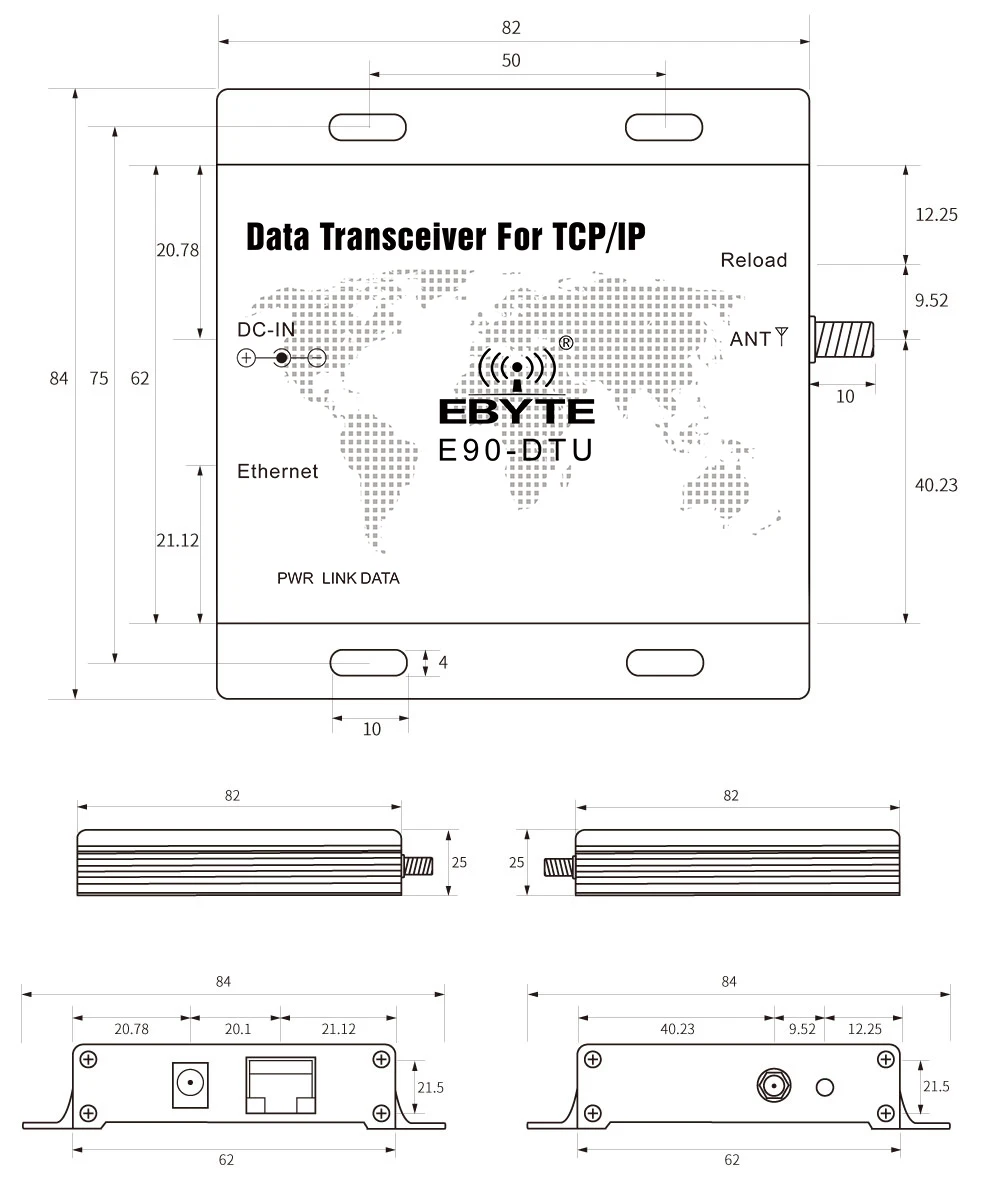 E90-DTU(900SL30-ETH) LoRa 868 МГц 915 МГц 30dBm SX1268 Ethernet беспроводной модем прозрачный модуль передачи
