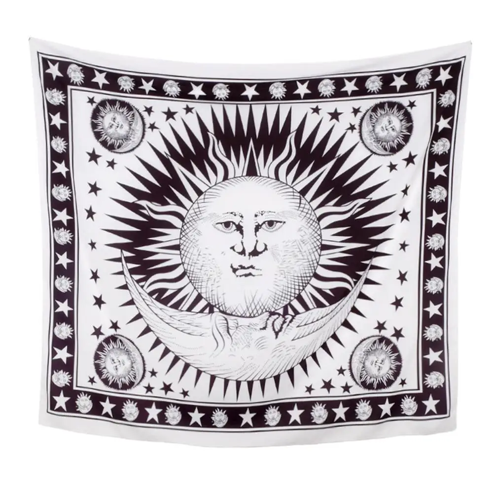 Настенный гобелен с принтом в скандинавском стиле черно-белый изображением