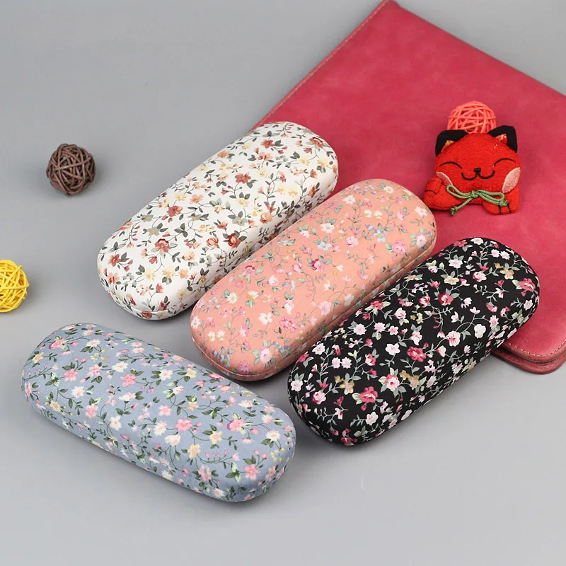 

New Fashion Cotton Linen Cloth Glasses Box Portable Hard Eyeglasses Case Spectacle Holder Eyewear Protector Travel Accessories