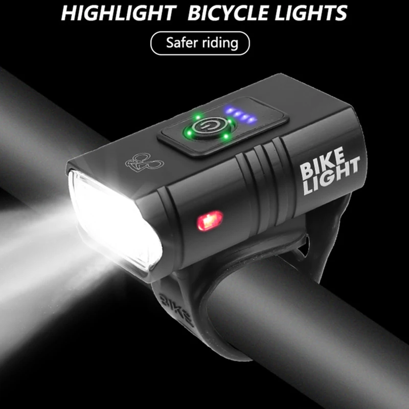 

T6 LED Bicycle Light 10W 1000LM USB Rechargeable Power Display MTB Mountain Road Bike Front Lamp Flashlight Cycling Equipment
