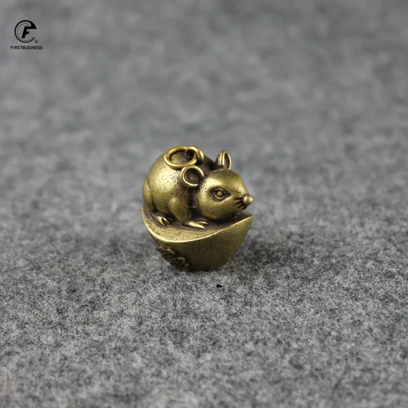 Винтажные медные 12 зодиакальные крысы фэн шуй статуи украшения медная