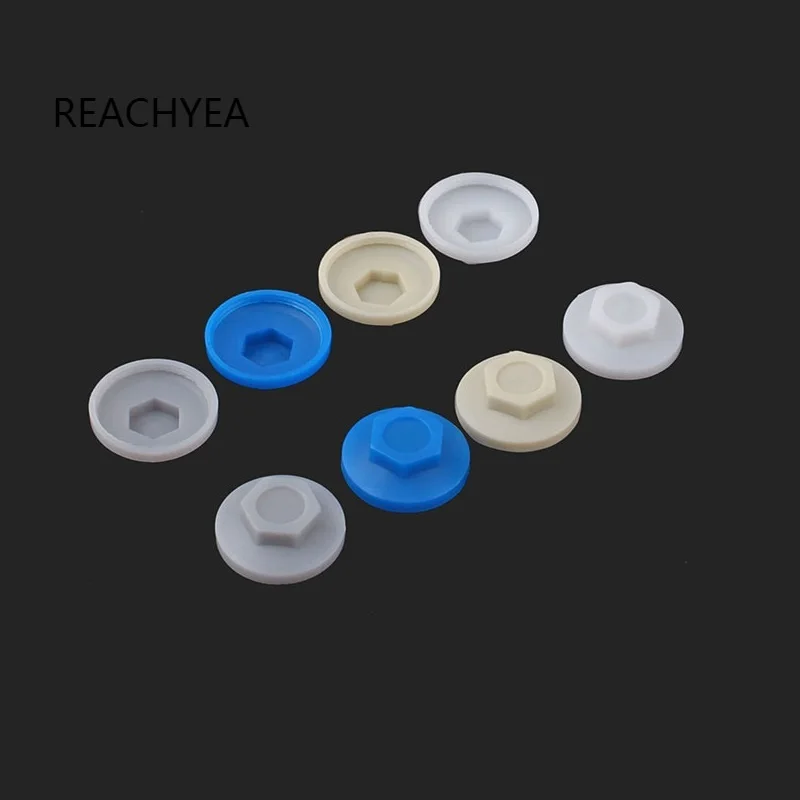 100 шт. синий/белый/серый Пластик кровельные Tek Tec шапки винт чехлы подходят для 5 2