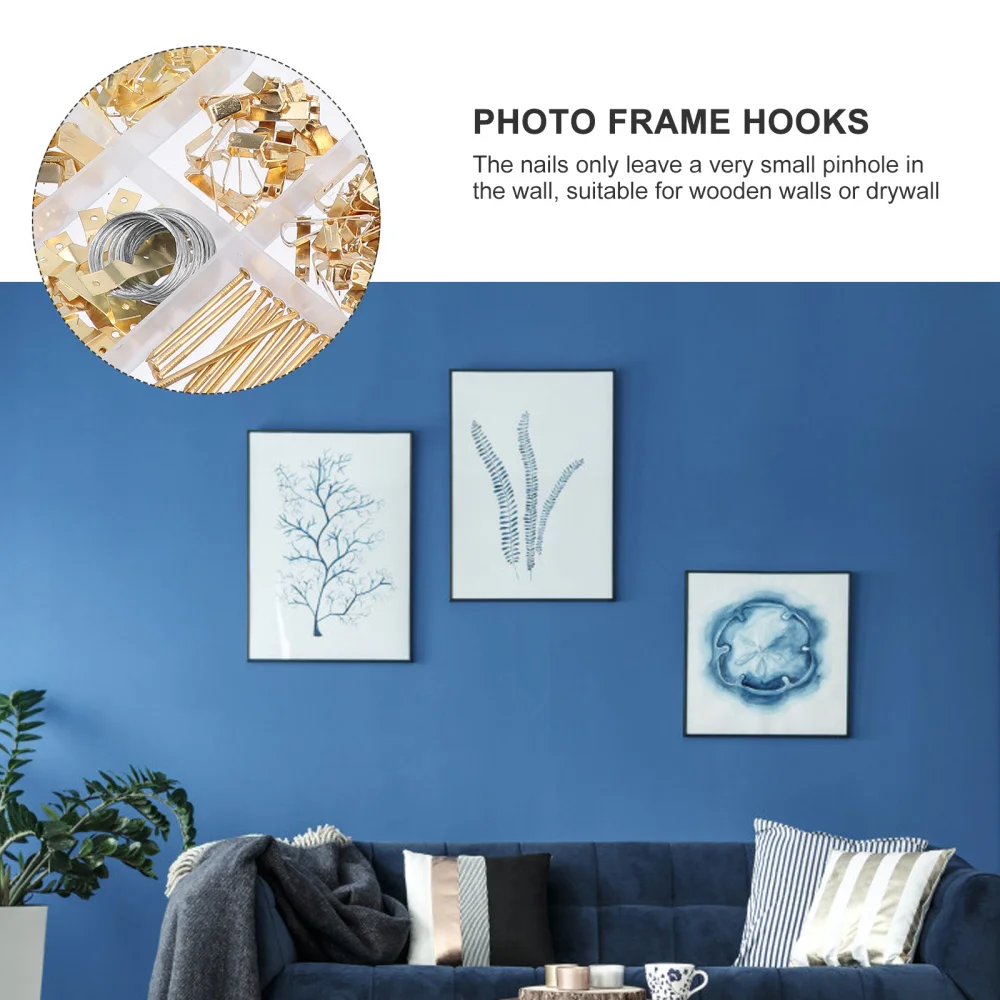 

200pcs Professional Picture Hanging Hook Kit Picture Hanger Home Accessory