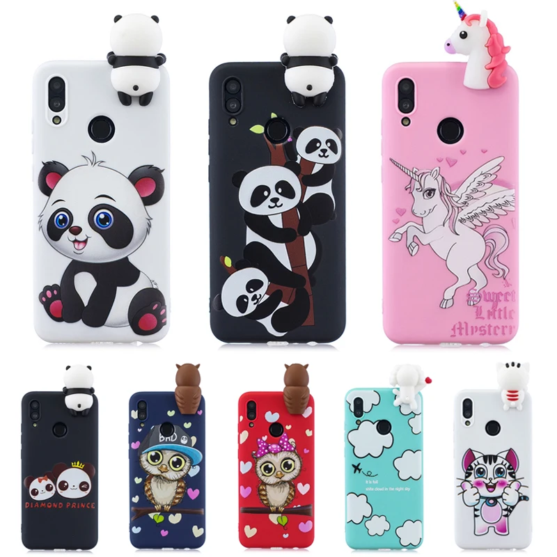 3D Мягкий Силиконовый ТПУ чехол для Huawei P Smart 2019 Etui Милый Панда Сова Телефон с