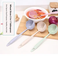 1pc creative 2 in 1 spoon strainer long handle soup spoons cute tableware cooking plastic ladle tableware