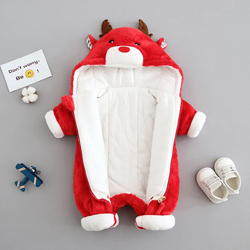 

Baby Winter Romper for Newborn Thick Warm Baby Girs Boys Clothes Cartoon Infant Jumpsuit Overalls Snowsuit 0-12M Baby Clothing