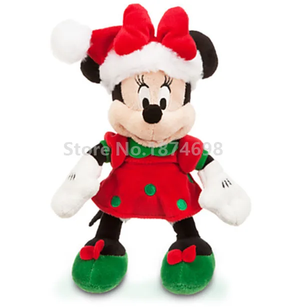 Christmas Minnie Микки Минни Рождество праздник мини плюшевые игрушки куклы милые мягкие животные 22 см детские игрушки куклы детские подарки - Цвет: Christmas Minnie