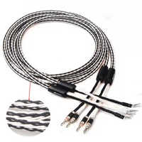 8tc single crystal copper audio speaker cable hifi amplifier speaker cable y y banana plug banana plug banana plug y