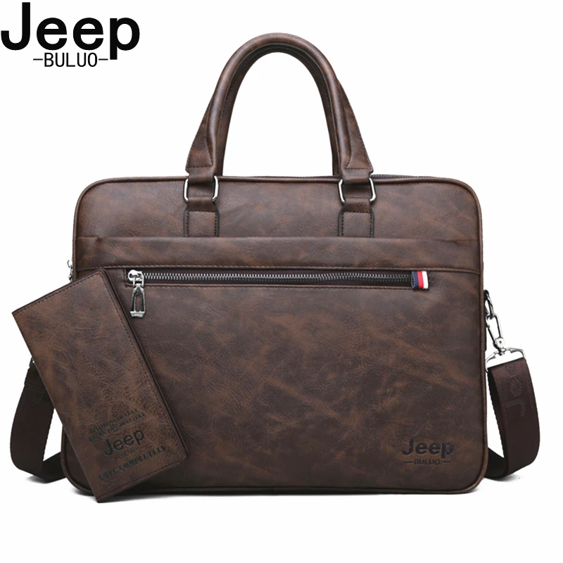 Мужской портфель для офиса jeep buluo оранжевая сумка ноутбука 14" iPad деловая