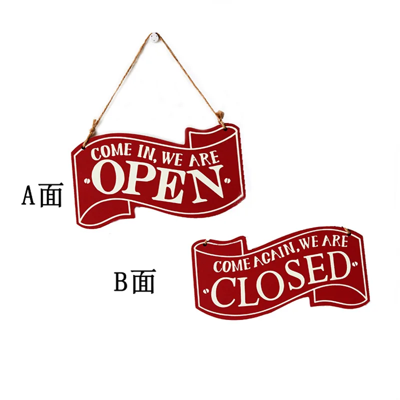 Европейский стиль ретро Кофейня двухсторонняя деревянная дверная тарелка