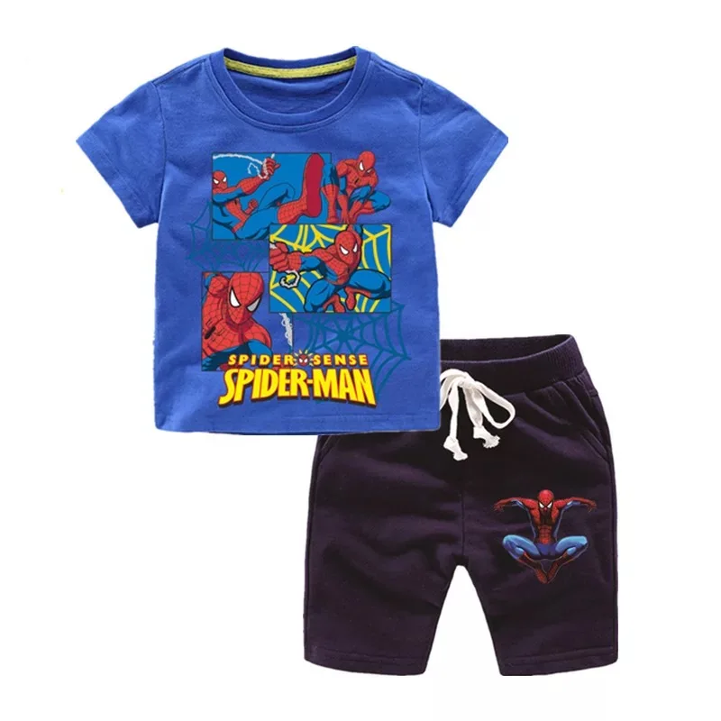 Детские комплекты одежды Марвел Мститель Человек-паук Детская футболка + шорты