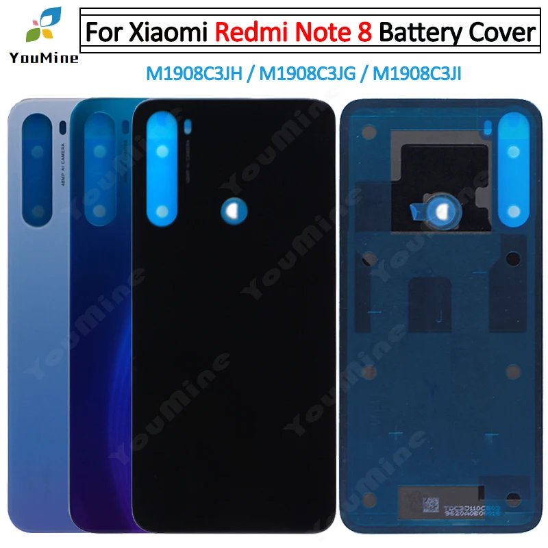 Для Xiaomi Redmi note8 Задняя крышка батареи стекло Корпус Дверь задний Чехол Замена+ объектив камеры для Redmi note 8 pro задний корпус