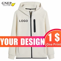 gnep2020 high end zipper hoodie custom casual sweatshirt print embroidery logo winter fashion long sleeve couple jacket