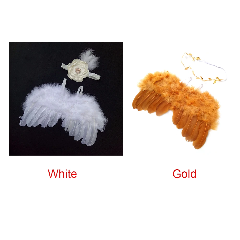 Newborn Baby Photo Studio Non-toxic Costumes Outfits Girls Boys Artificial Feather Angel Wings Handmade Cute Photography Prop | Детская