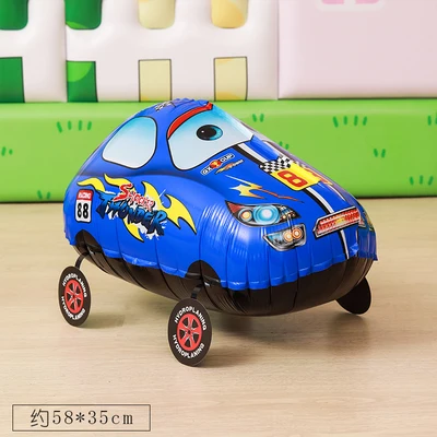 Blue car Новое поступление, альпака, шар на день рождения, свадебное украшение, милый мультфильм, прогулки, животное, фольга, воздушный шар, динозавр, Белый Кот, балоны - Цвет: Blue car