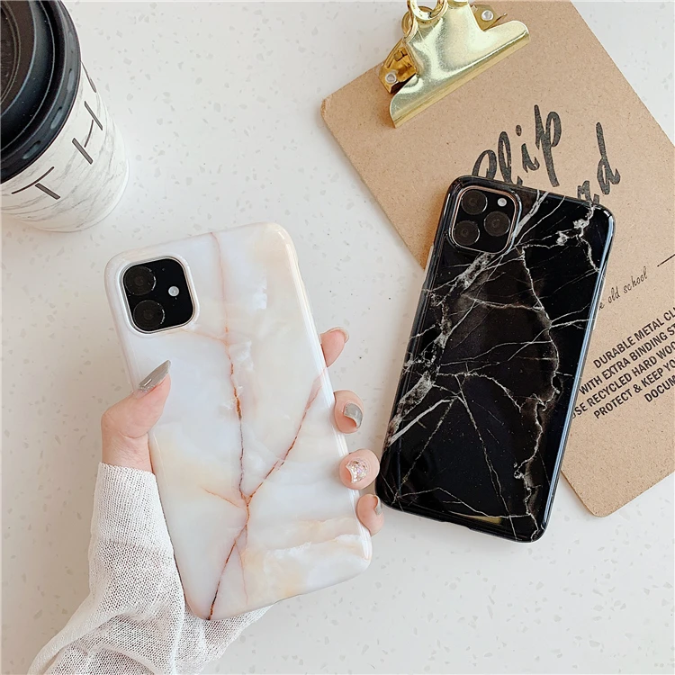 Гладкие чехлы с мрамором синего и серого цвета для пар iphone 11 pro MAX XR X XS Max 6 7 8 Plus