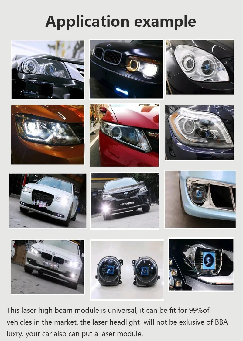 Sanvi из 2 предметов лазерный проектор линзы фары 12V 6000 К дальнего света лазер фара H7 9005 9006 фары