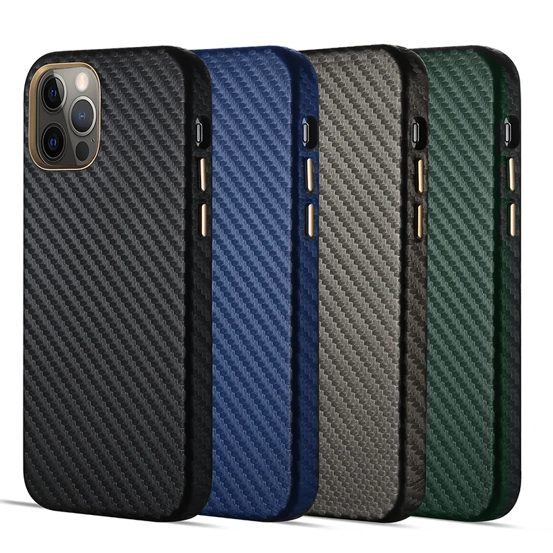 Suitable For Apple 12mini Carbon Fiber Protective Cover For iPhone12Pro Max Kevlar Anti-Fall Thin Shell 78 Plus XR XS X SE2020