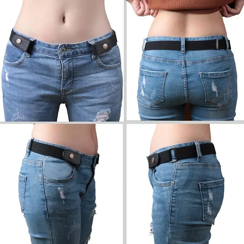 

1pc Elastic Belt Jeans Waist Belt Simple Invisible Optional 5 Lazy Color Self-Cultivation Wild Belt Belt E3T2