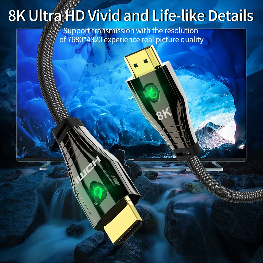 Высокая Скорость 8K @ 60Hz 4K 120Hz HDMI-совместимый 2 1 кабель UHD HDR 48gbps Ycbcr4:4:4 конвертер для