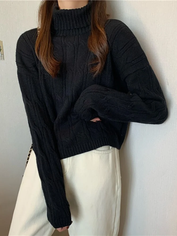 Красный утолщенный свитер с высоким воротником женская зимняя Новинка 2021 Топ