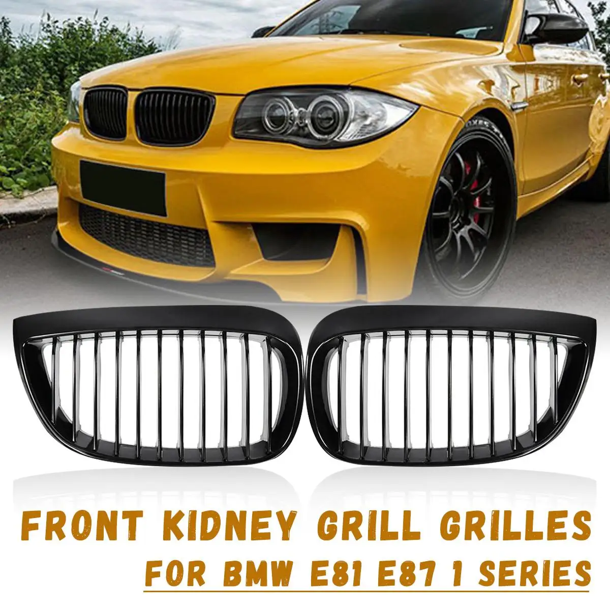 Глянцевая черная передняя Спортивная решетка гриль для почек BMW E87 E81 1 Series 2004 2005 2006