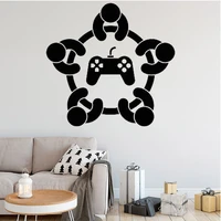 gaming wall stickers gamer controller play room decals game removable home decor art mural joystick c5061