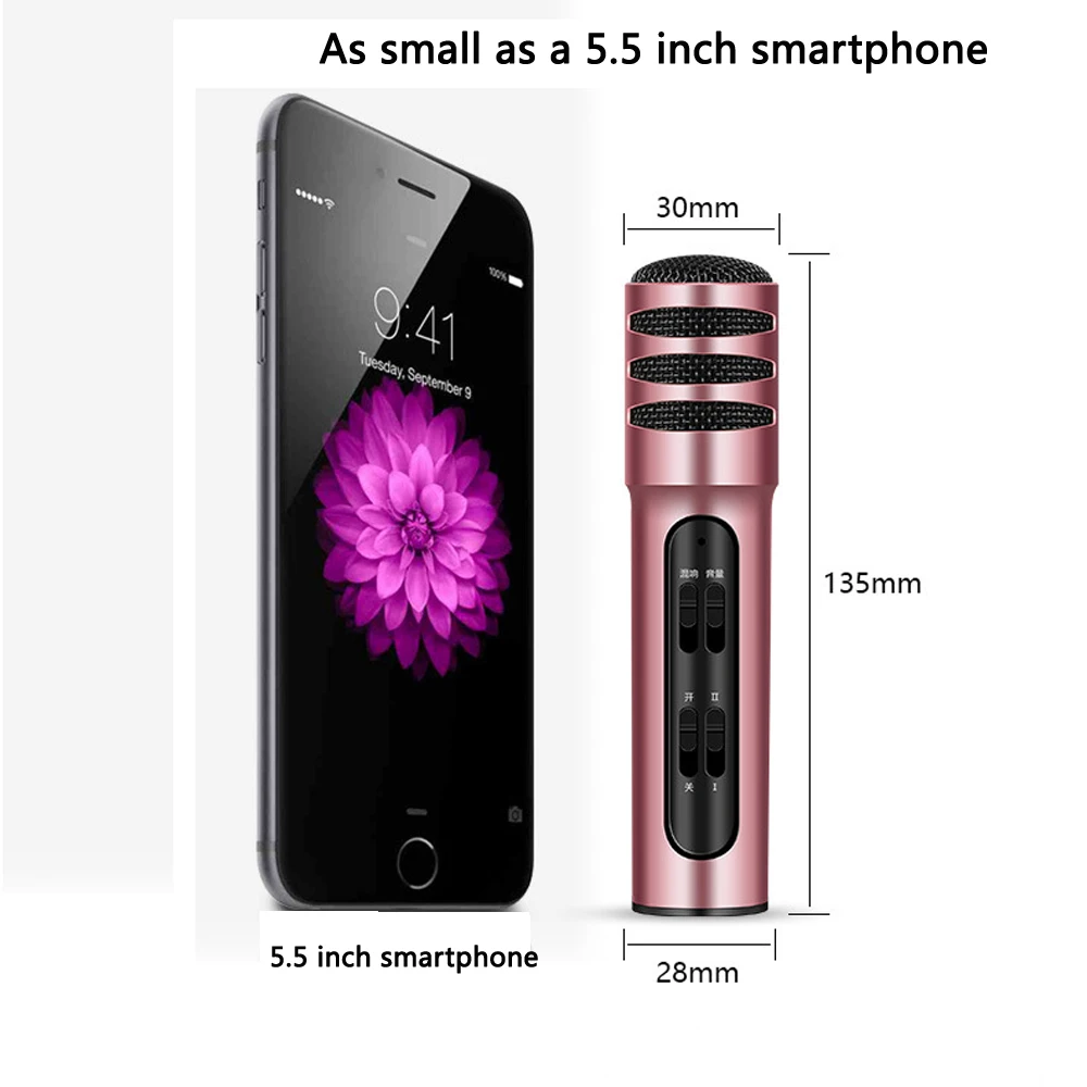 10 шт. портативный микрофон для телефона K Song конденсаторный универсальный Live