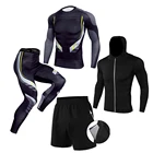 Мужская спортивная одежда, колготки Rashguard, спортивный костюм, Быстросохнущий компрессионный костюм для бега, одежда для бега, тренажерного зала, фитнеса, тренировочный костюм