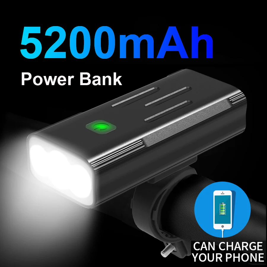 NEWBOLER Мощный свет велосипеда 5200mAh как внешний аккумулятор 1100 люмен USB