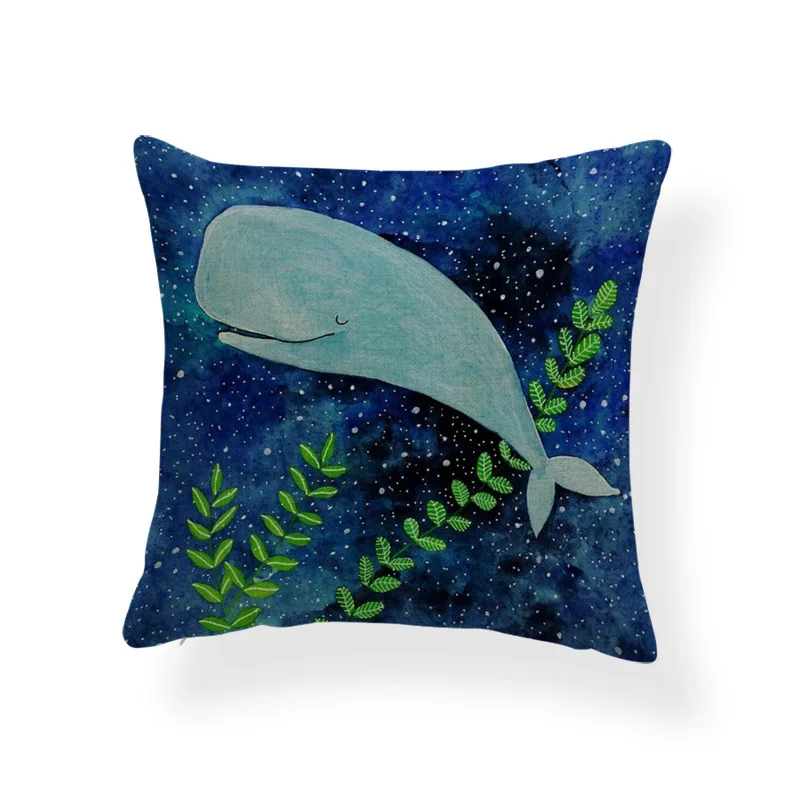 Красивая морская наволочка с животным КИТ Пингвин кактус пляж диван украшение