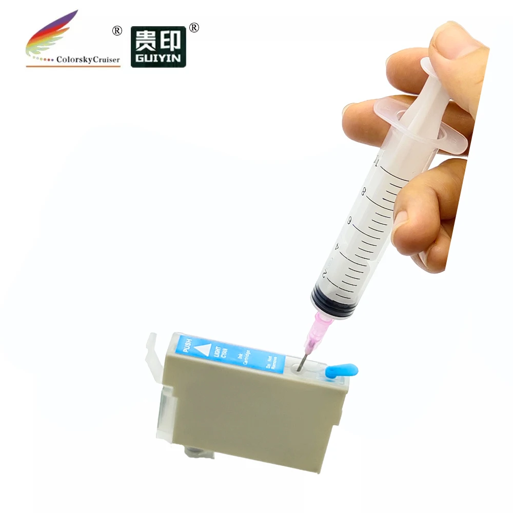 (RCE-801-806) Заправляемый картридж с чернилами для Epson T0801-806 80 Stylus PX820FWD PX830FWD R265 R285 bkcm/ylclm