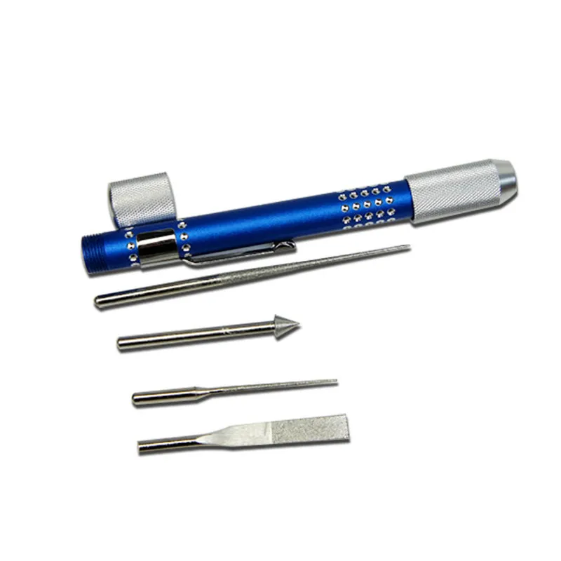 Jewelry Grinding Tools Diamond Plating Blue Jewelry Reamer With 4 Drills Use for Drilling and Polishing of DIY Jewelry Making H4