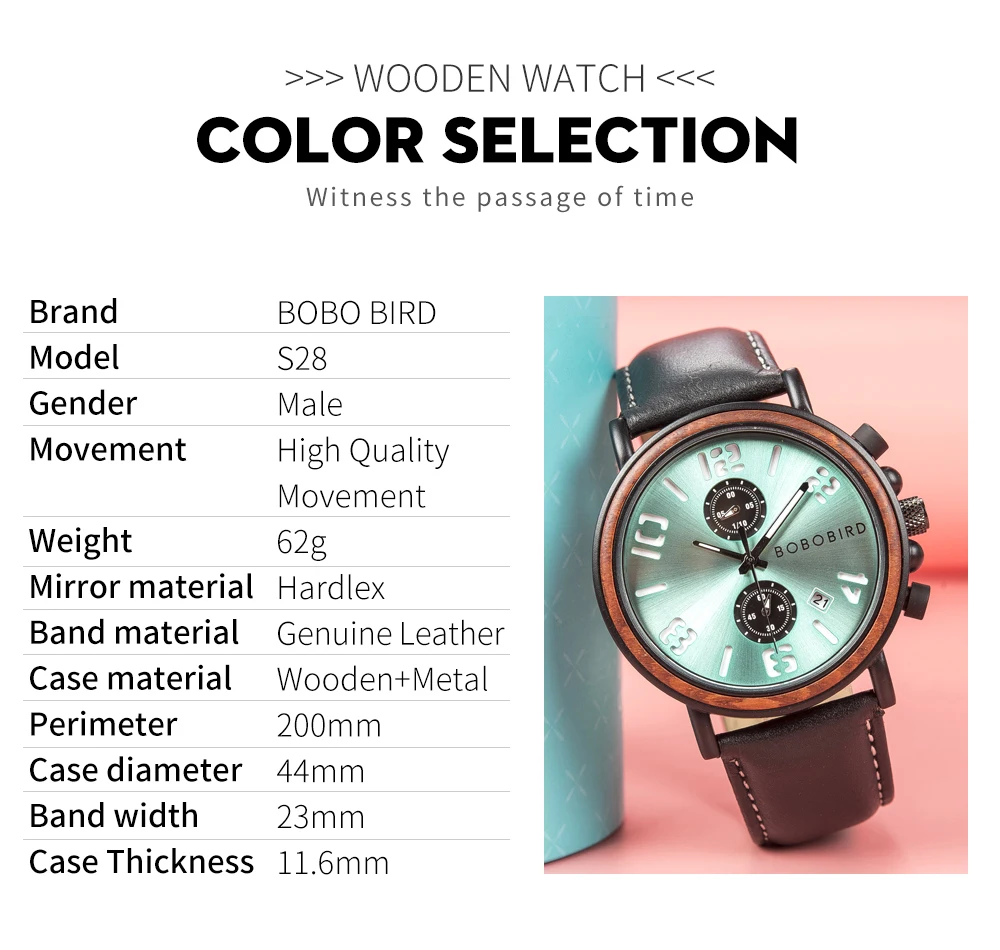 Reloj hombre BOBO BIRD водонепроницаемые часы для мужчин Топ роскошные стильные светящиеся часы Отображение даты деревянные часы для мужчин рождественские подарки