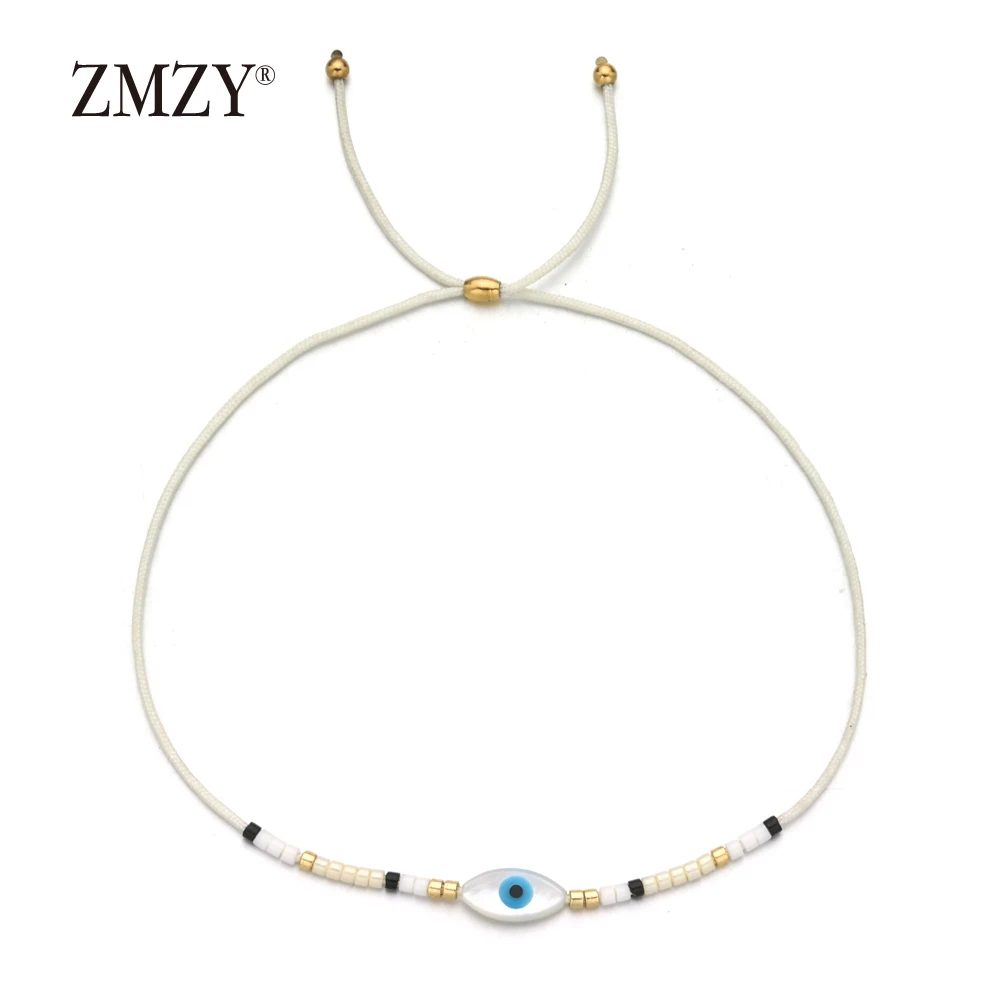 ZMZY тонкие друзья стеклянные бусины Miyuki Boho счастливый браслет evil eye оболочки браслет для женщин, девушек, детей ювелирные изделия-талисманы подарки - Окраска металла: 4